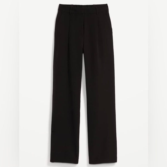 NWT! Black Extra High-Waisted Pleated Taylor Trouser Wide-Leg Pants 💎 - Picture 2 of 11